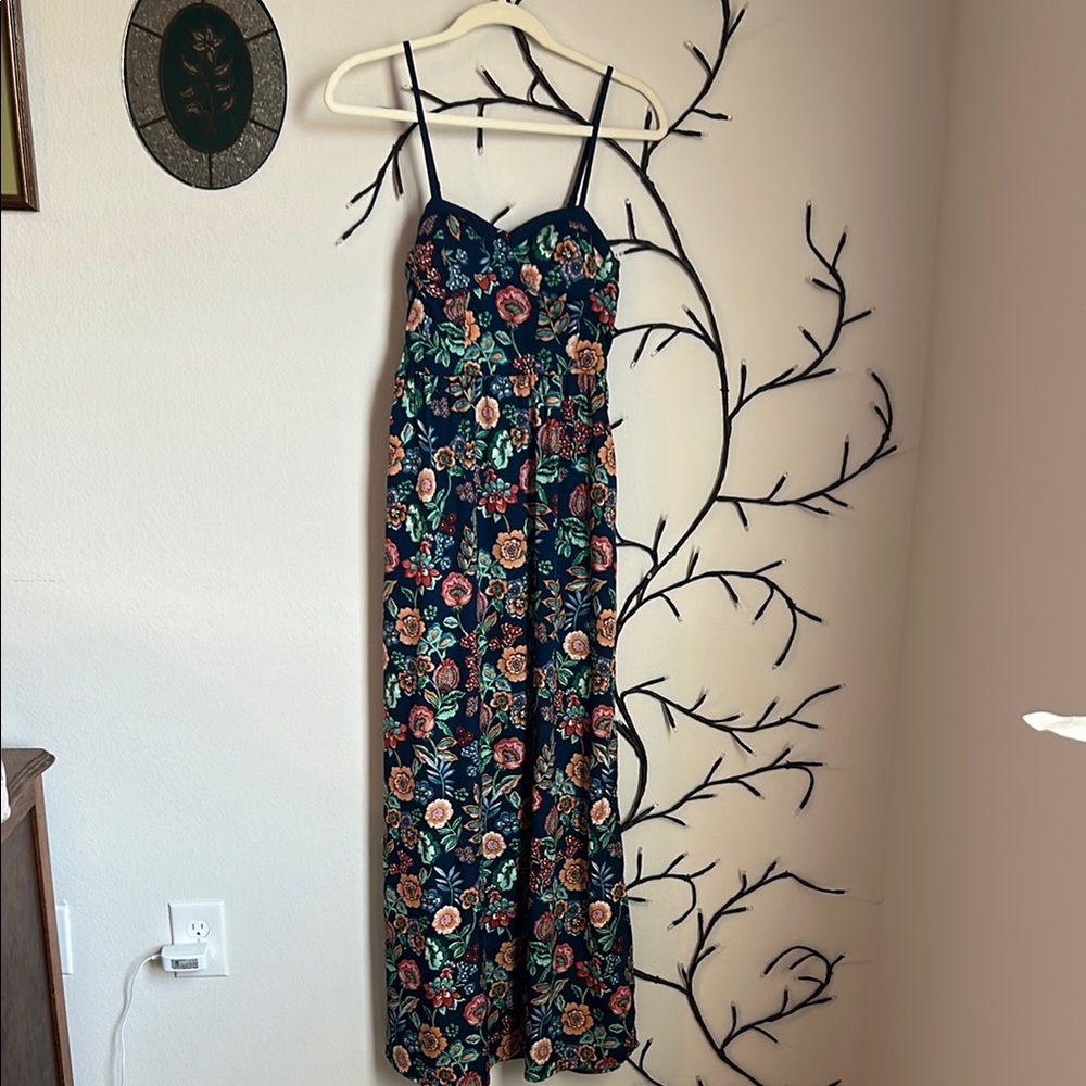 Floral Maxi Dress w pockets Spaghetti Straps